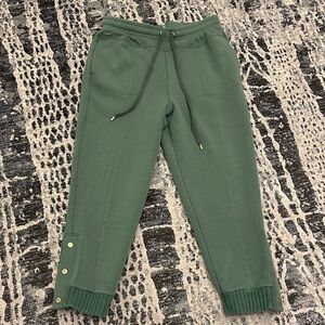 Anthropologie Saturday Sunday Green Sweatpants with Gold Accents
